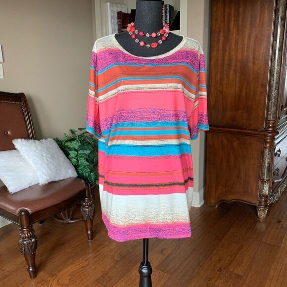 MissLook Multicolored Stripes T Shirt - Picture 1 of 10